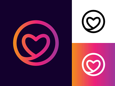 love circle logo branding design graphic design illustration logo simple social vector