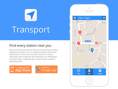 Transport - App Template app iphone minimal template theme transport