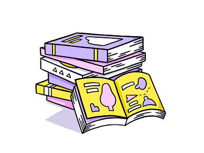 Books books digital illustration illustration