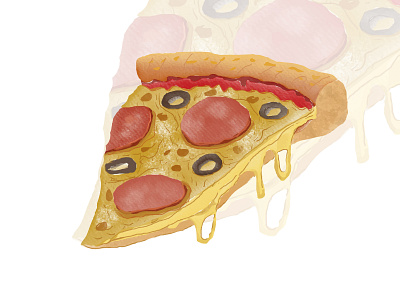 Watercolor Pizza Clipart Vector