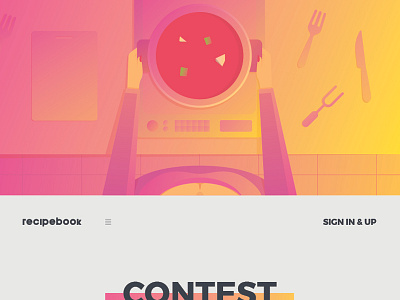 Recipebook.io Web Design blog book contest home menu page recipe signin signup web