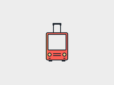 Travel Bus & Bag bag branding bus colours design glass headlight illustrator light lite minimal red travel