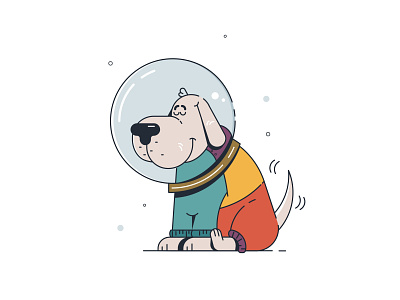 Space dog character design dog illustration space vector