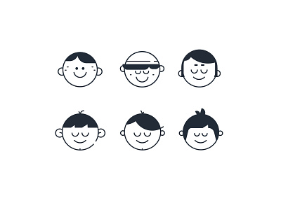 faces icon set branding character faces icon people set