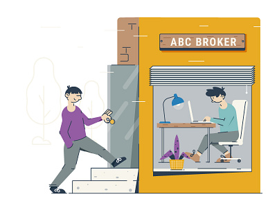 Broker office character design illustration man vector