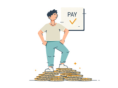 I can pay! character design illustration pay payment vector