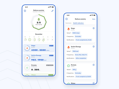 Create & Track Goals — Health App analytics app clean ui fitness goal health health app healthcare mobile mobile app motivation ui ux
