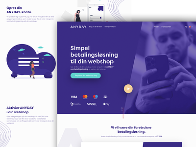 Landingpage - design proposal - Anyday adobexd illustrations landingpage payment ui web webdesign