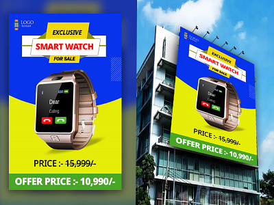 Smart Watch Banner With Hoarding Board.