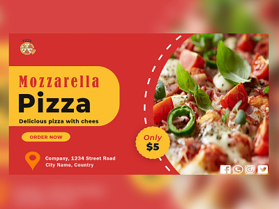 Delicious Pizza Banner Design. branding design graphic design photoshop