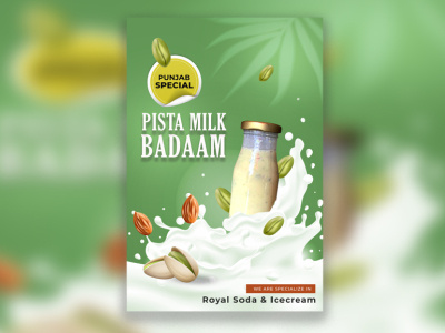 Pista Milk Badaam Addvertisement. branding graphic design