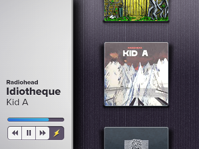 Idiotheque / Music Player albums bar buttons covers music pause player radiohead