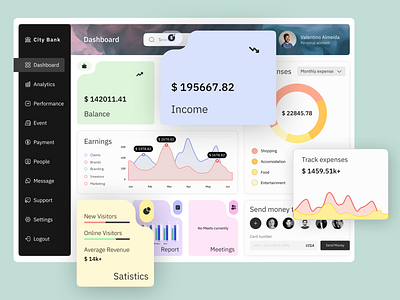 Finance Dashboard 3d adobexd animation app app ui brand branding design graphic design illustration logo motion graphics ui