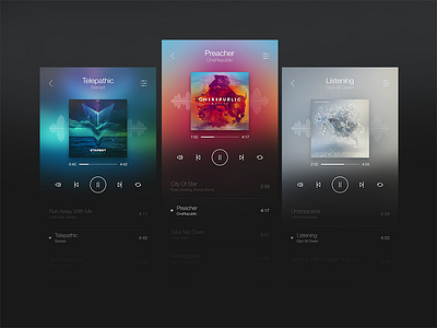 Music Playlist Background app backgroung design gui list mobile music playlist ui