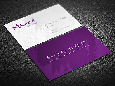 Manoved Branding brand branding cip emotions faces grey infinity medical purple stationary typo visiting card