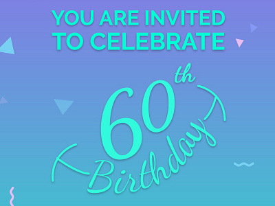Invite 60th birthday celebration invite music smiley typography