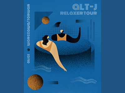 alt-J Relaxer Tour - concert promo alt j altj concert live music musicians poland pool poster relaxer water woman