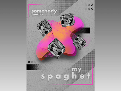 👏👏 MEME TIME 👏👏: somebody toucha my spaghet funny geometric geometry illustration meme pink poland poster shapes