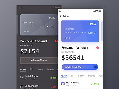 Credit Card APP app iphone x black finance interface practice ui white