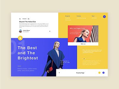 Fashion Page Exercise app blue interface shop startup ui ux web website yellow
