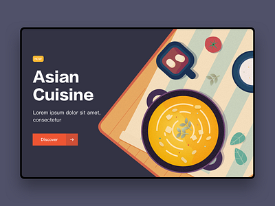 Asian Cuisine data design illustration interface ui white