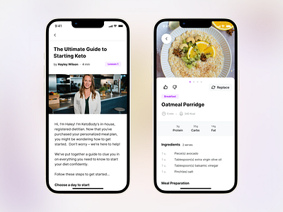 Meals & Guides app branding design diet health iphone 13 meals mobile recipes site ui ux vector web