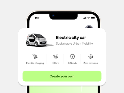 Choose electric urban mobility app branding car card design electric electric car emission mobility neon outstanding shadow ui urban ux zero