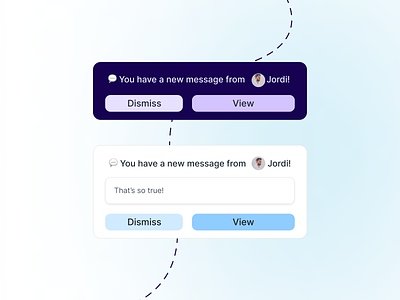Notification Snippets app brand chat chat message design message new new message new notification notification product site snippets tool ui ux view message view notification web widget