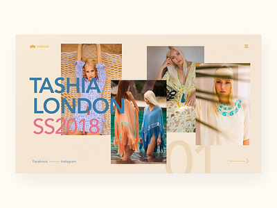 Tashia London SS2018 agency branding corporate digital fashion homepage landing lookbook model page web website