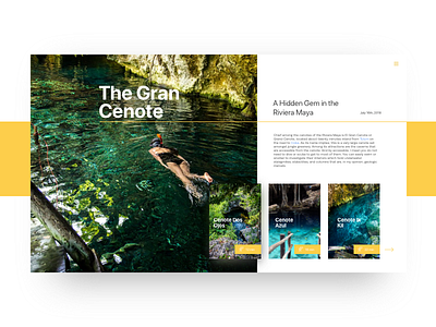 The Gran Cenote - Holidays Coming! app blog design destinations gallery holidays site travel trip ui ux web