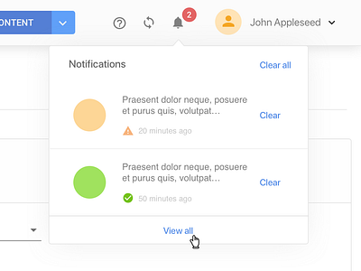 Messages & Notifications system dashboard digital dropdown message message app notification signage ui user ux web