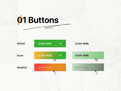 Pincel - 01 Buttons app branding buttons cards design form home input fields kit site states type typography ui ux web website