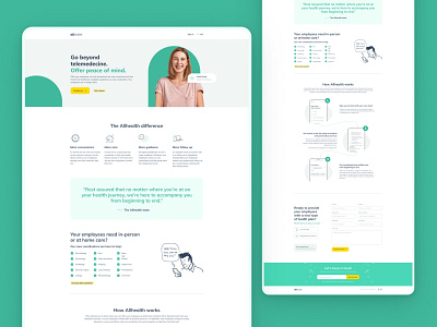 Allhealth - Landing page branding design graphic design health care landing page one pager ui user interface ux web design