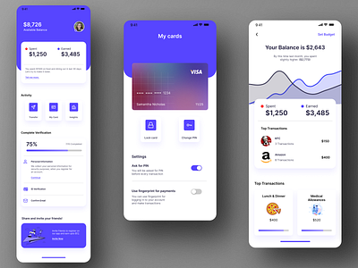 Finance management and Banking app UI Design figma ui ui design web design