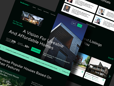 Real Estate Website Landing Page figma landing page ui ui design web design