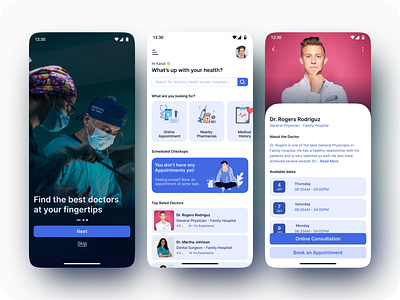 Medical App UI Design app design app ui design figma ui design uiux