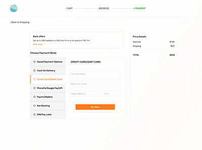 Daily UI 002 - Checkout Page Payment section - Ecommerce Website branding graphic design logo ui