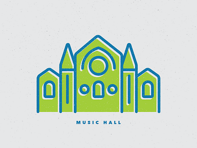 Cincinnati Music Hall Icon icon illustration line