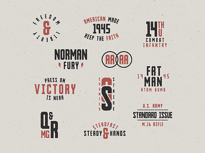 WWII Inspired Badges badges typography