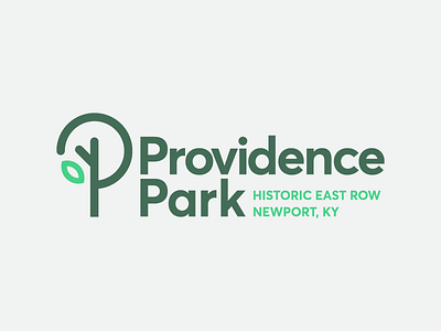 Providence Park Logo branding brandmark icon identity leaf lockup logo p park sans tree