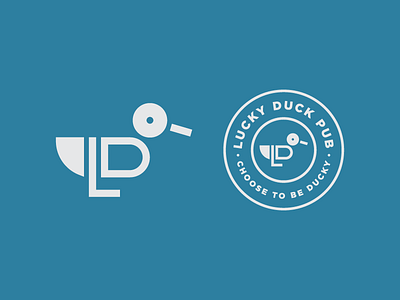 Lucky Duck Pub Logo badge logo monogram