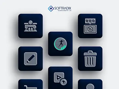 Iconography | Iconset | Mobile App Design | SoftRadix app branding design graphic design icon illustration logo typography ui ux vector