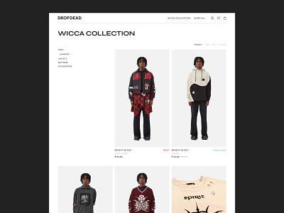 DROP DEAD || E-commerce Redesign || Products page