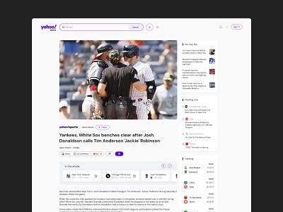 YAHOO! || Website Redesign || News page