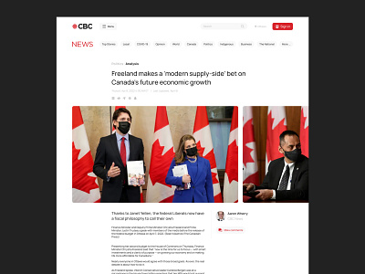 CBC NEWS || Website redesign || News page branding canada design flat news ui ux web