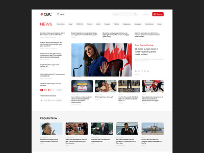 CBC NEWS || Website redesign || All news agency branding canada design e commerce flat media news ui ux web