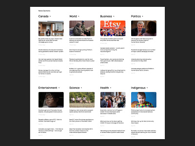 CBC NEWS || Website redesign || Categories blog branding canada categories design flat media news ui ux web