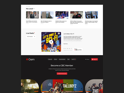 CBC NEWS || Website redesign || Podcasts and Subscription page blog branding canada design flat media news podcast ui ux web