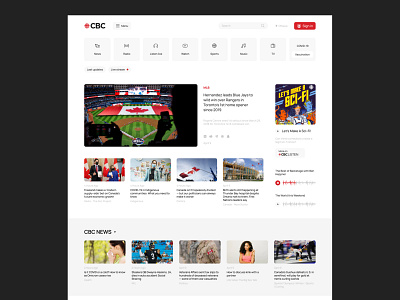 CBC NEWS || Website redesign || Main page blog branding canada design flat main media news ui ux web