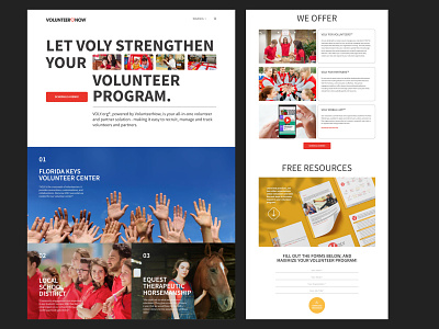 Website redesign for VolunteerNow's Voly big images big titles big typography charity flat redesign ui ux volunteers web